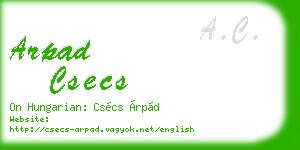 arpad csecs business card