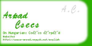 arpad csecs business card